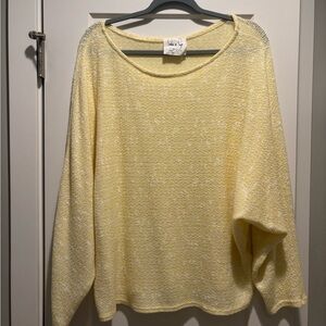 Sadie & Sage Yellow Knit Sweater Oversized Lightweight Cozy Top